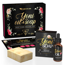 Luxury Yoni Oil & Yoni Soap 2 Piece Set – 4 Oz. Calendula Scented Feminine Intimate Wash Natural Bar Soap & 1 Oz. Rose Scented Vaginal Oil Bundle for pH Balance
