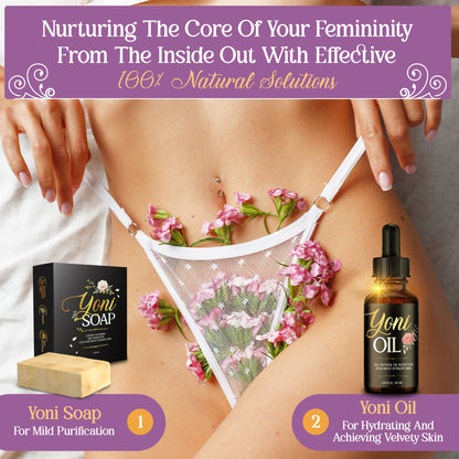 Self-Care Deluxe Set - for Gentle Vaginal Cleanse and Moisturizing - 100% Natural Solution